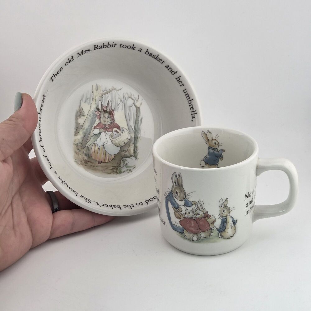 Beatrix Potter Wedgwood Peter Rabbit Childs  Cup and bowl